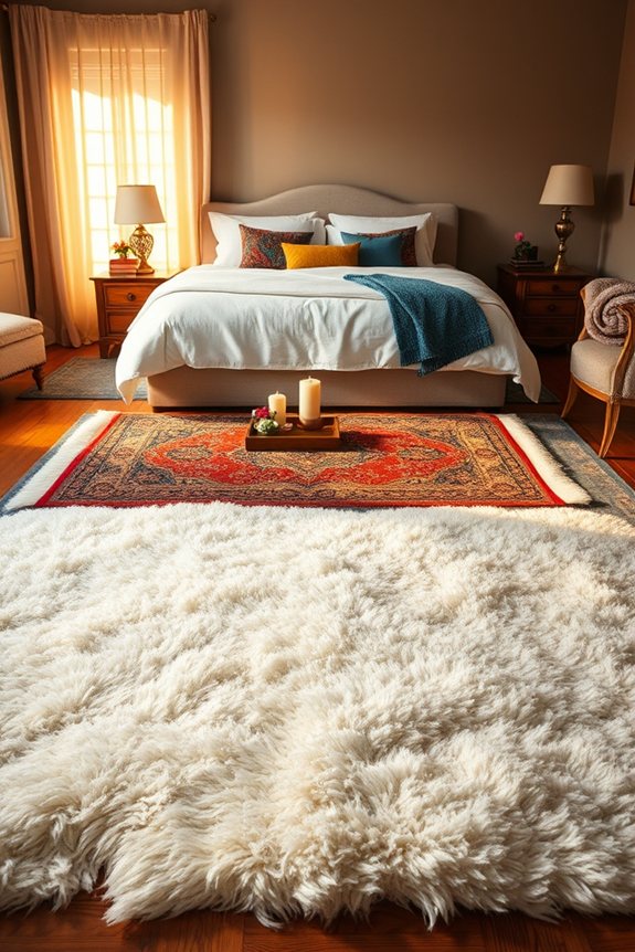 layered rugs for warmth