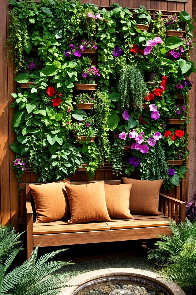 lush vertical garden oasis