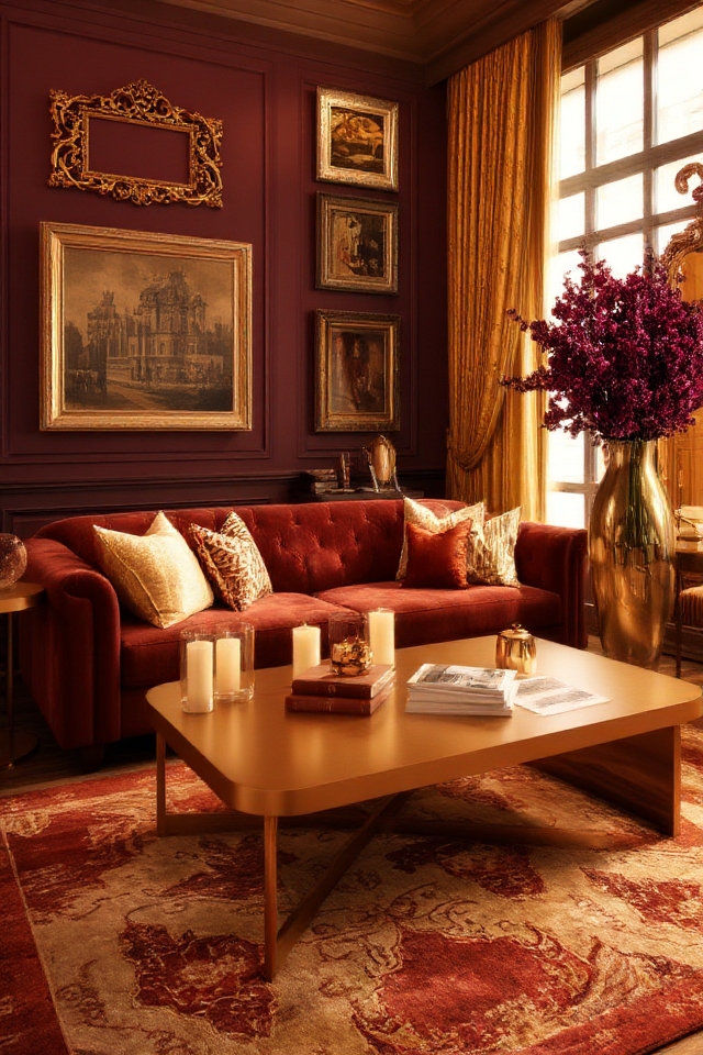 luxurious plum gold combination