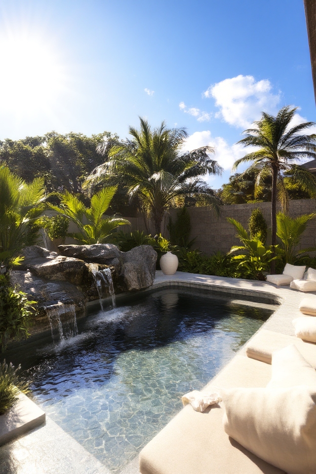 luxury backyard plunge pool