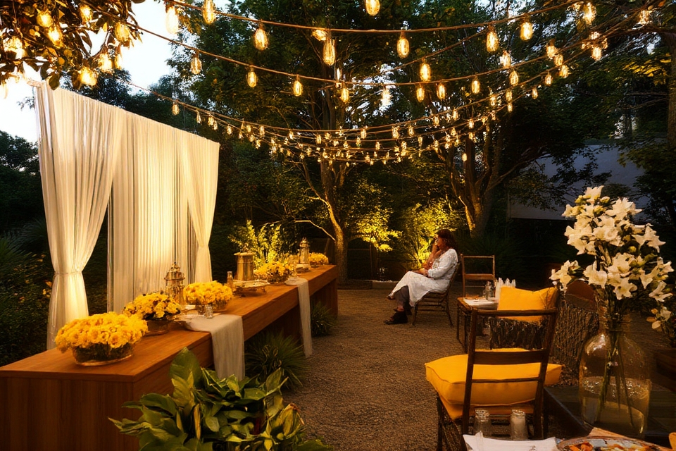 magical ambiance with fairy lights
