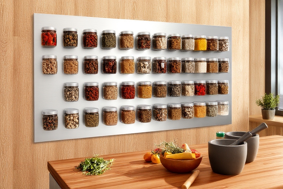 magnetic spice jar organizer