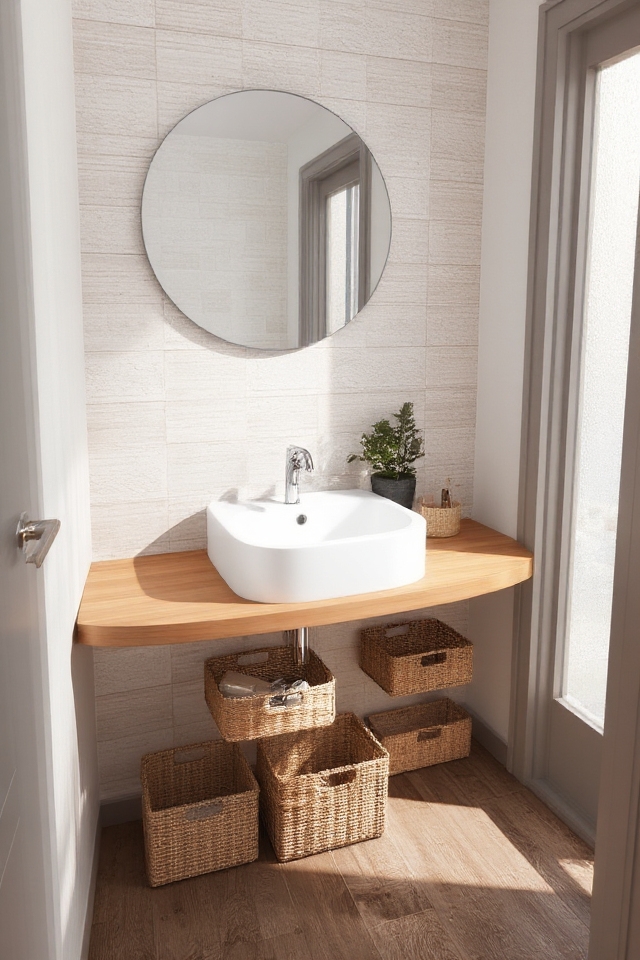 maximize corner bathroom space