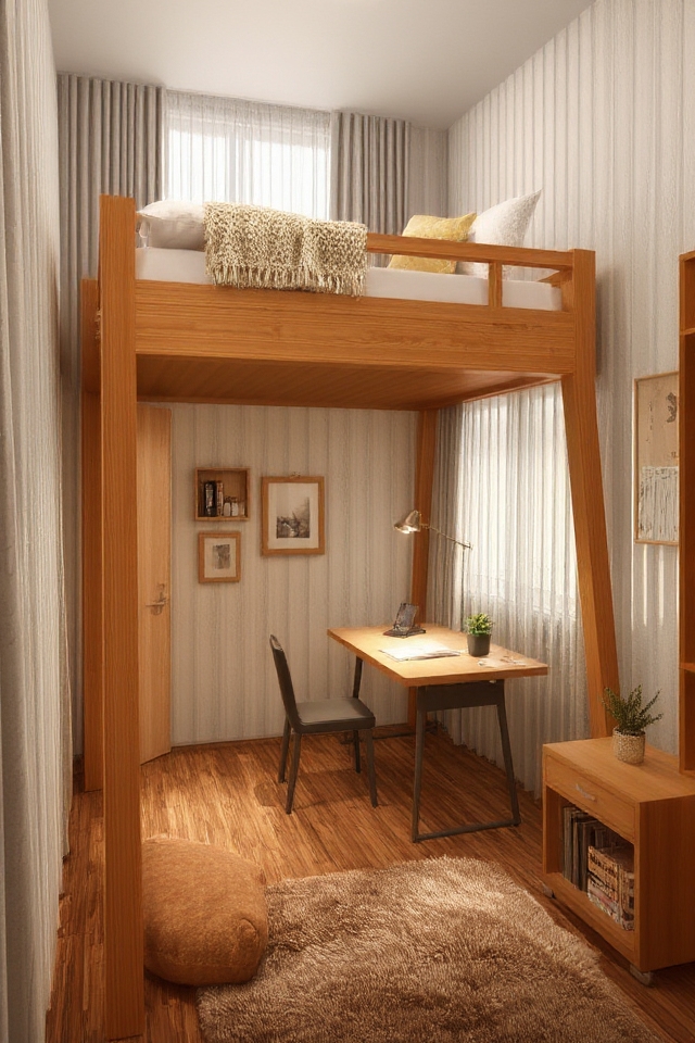 maximize space with lofted bed