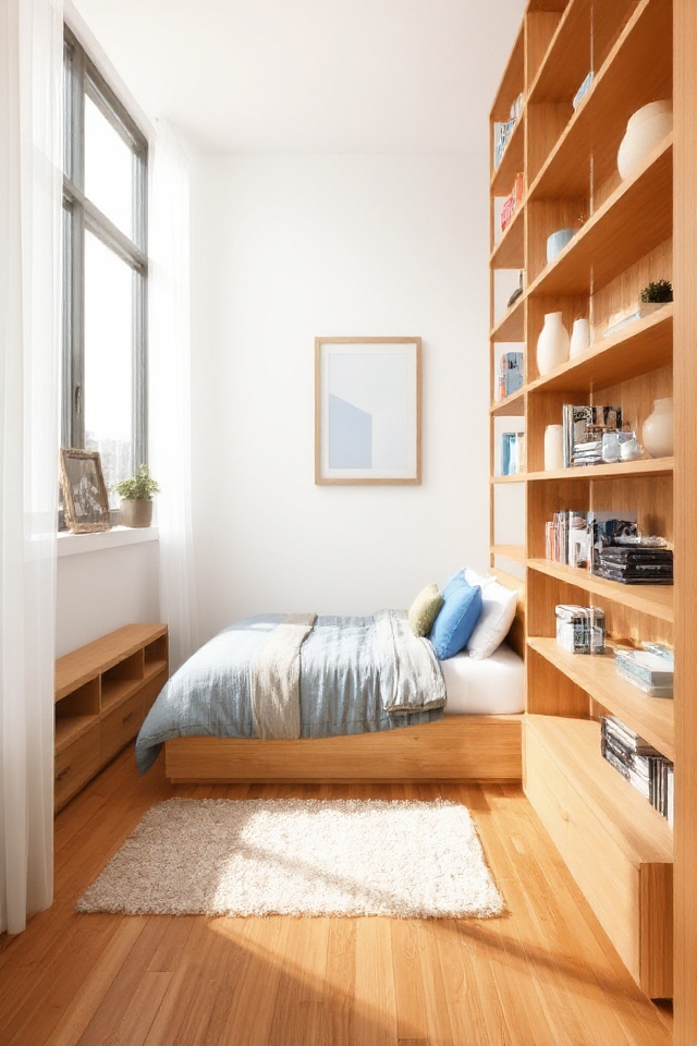 maximize space with shelves