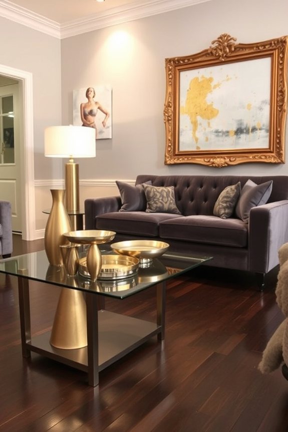metallic accents enhance sophistication
