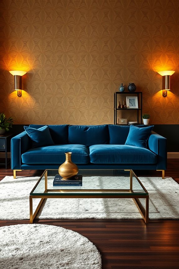 metallic wallpaper adds elegance
