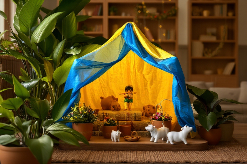 miniature gokul festive setup