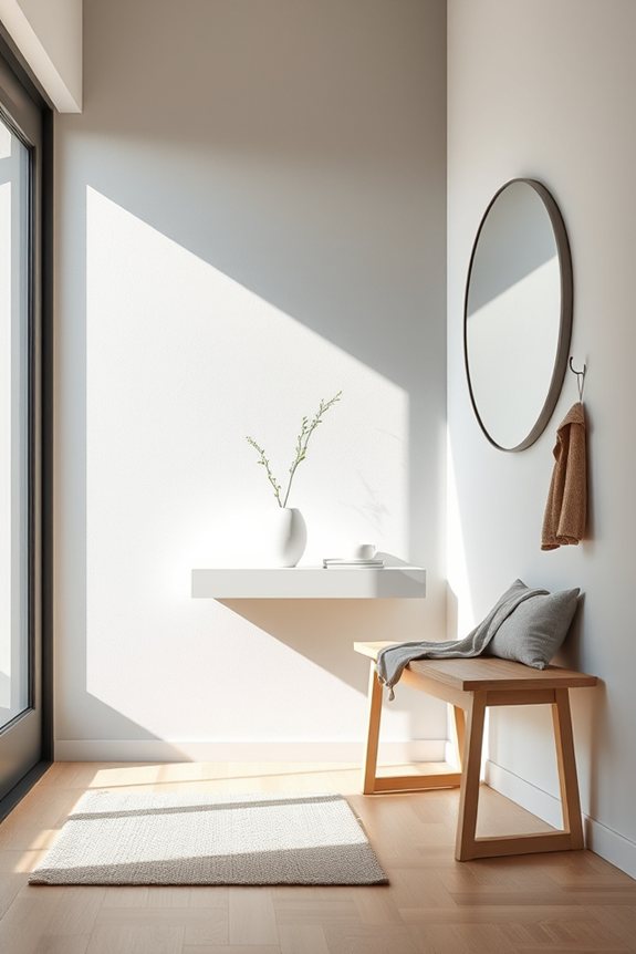 minimalist functional serene entryway
