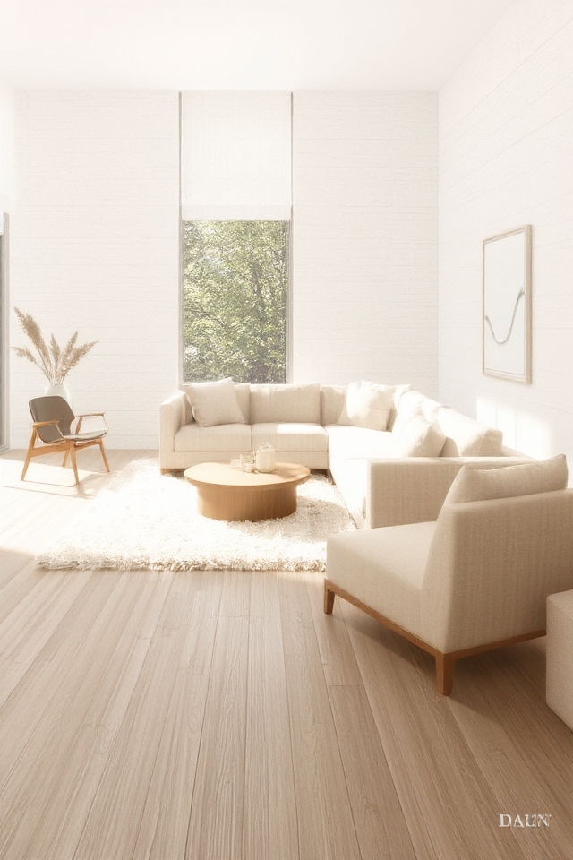 minimalist neutral living room