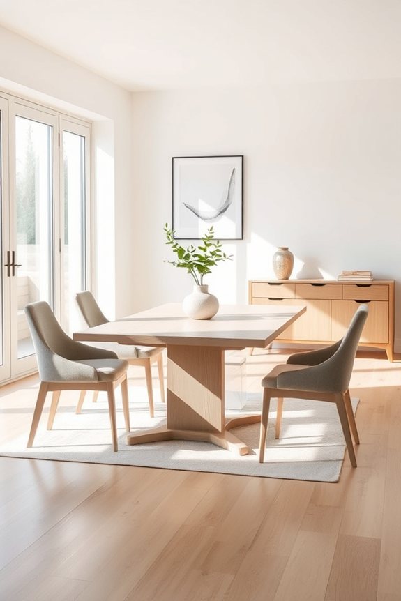 minimalist serene dining design