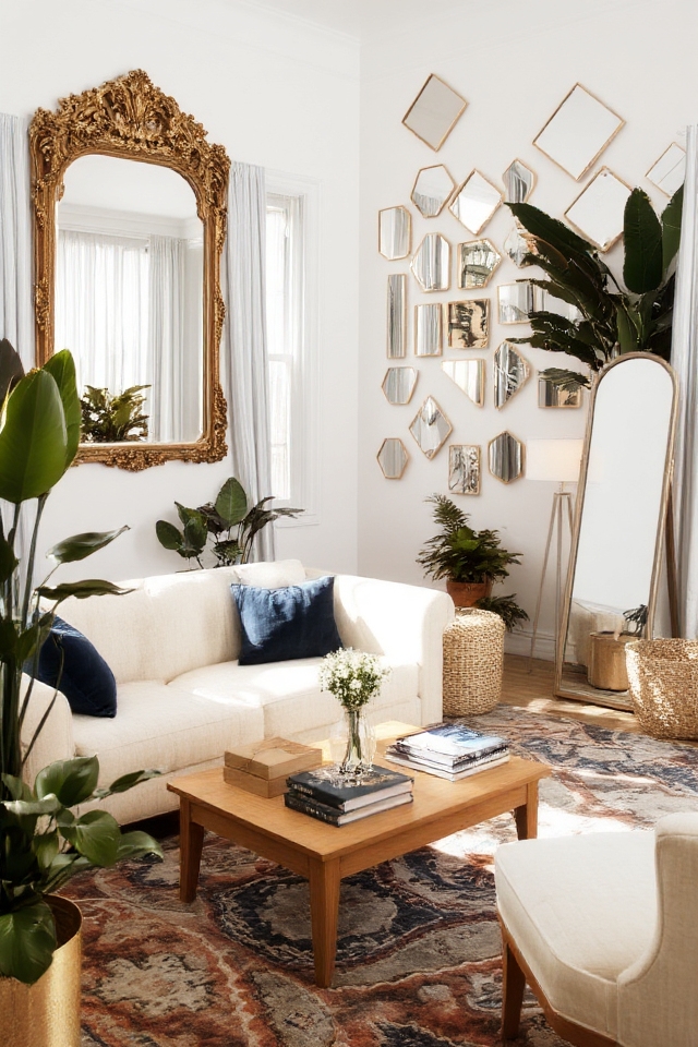 mirrors create spacious depth