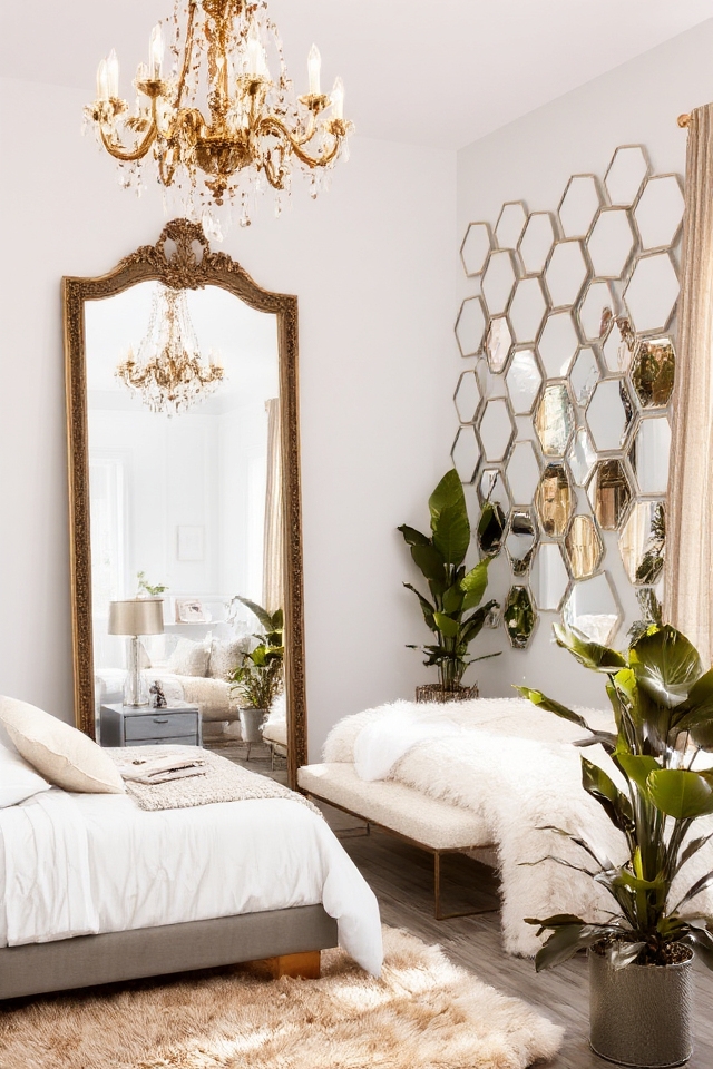 mirrors enhance bedroom space