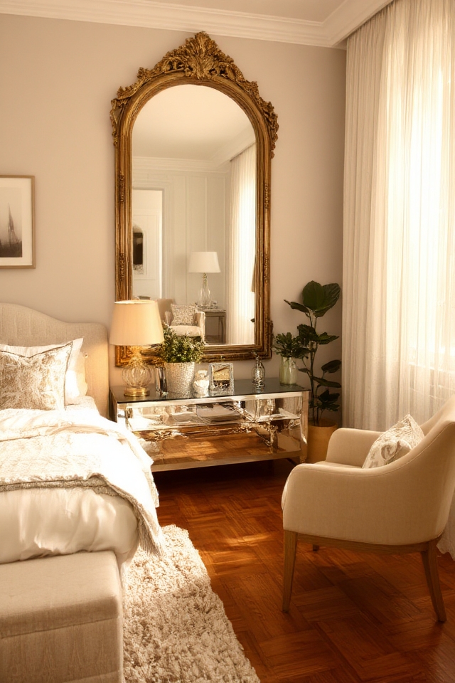 mirrors enhance bedroom space
