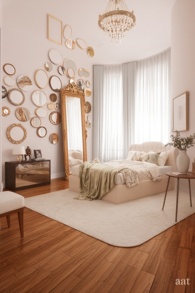 mirrors enhance bedroom space