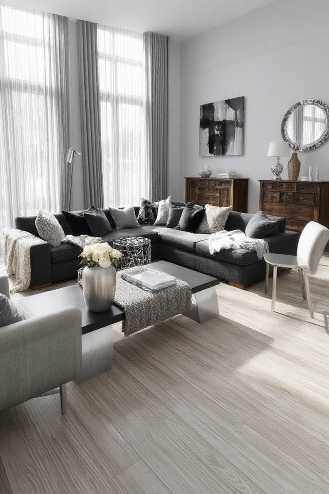 monochromatic grey home elegance