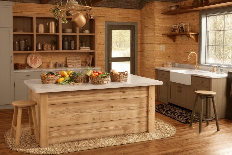 multifunctional rustic kitchen island