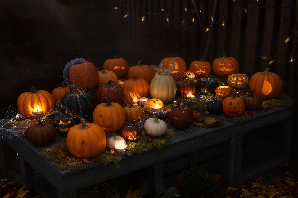 mysterious halloween pumpkin displays