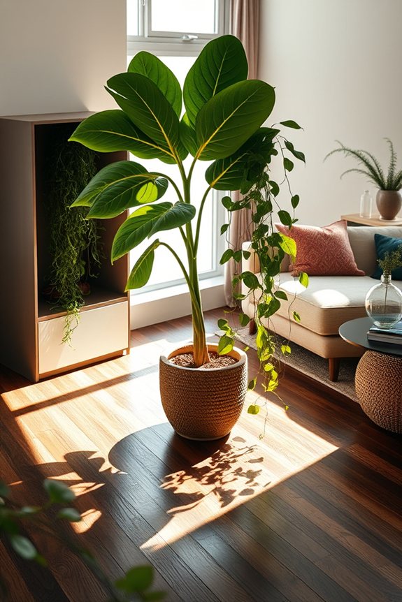 natural contrast with greenery