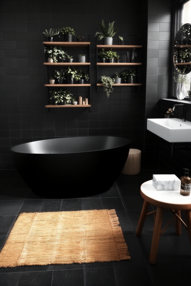 natural elements in black d cor