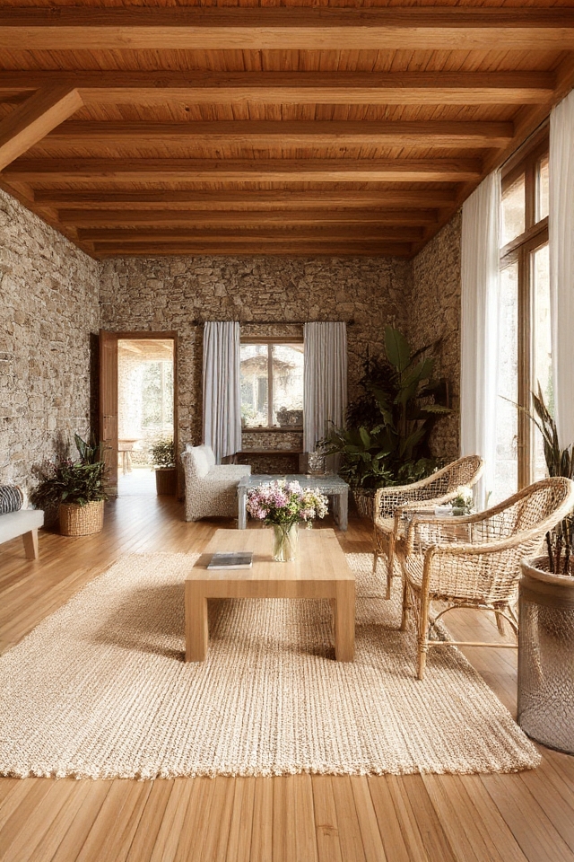 natural materials enhance ambiance