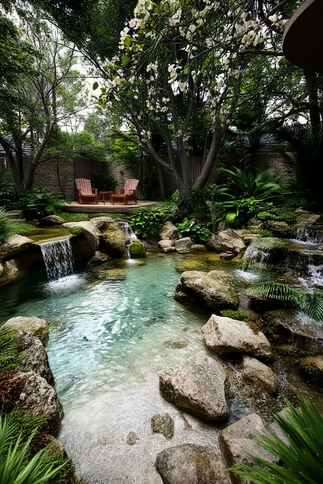 natural serene backyard oasis
