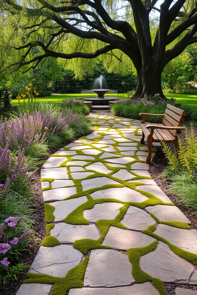 natural stone backyard pathways