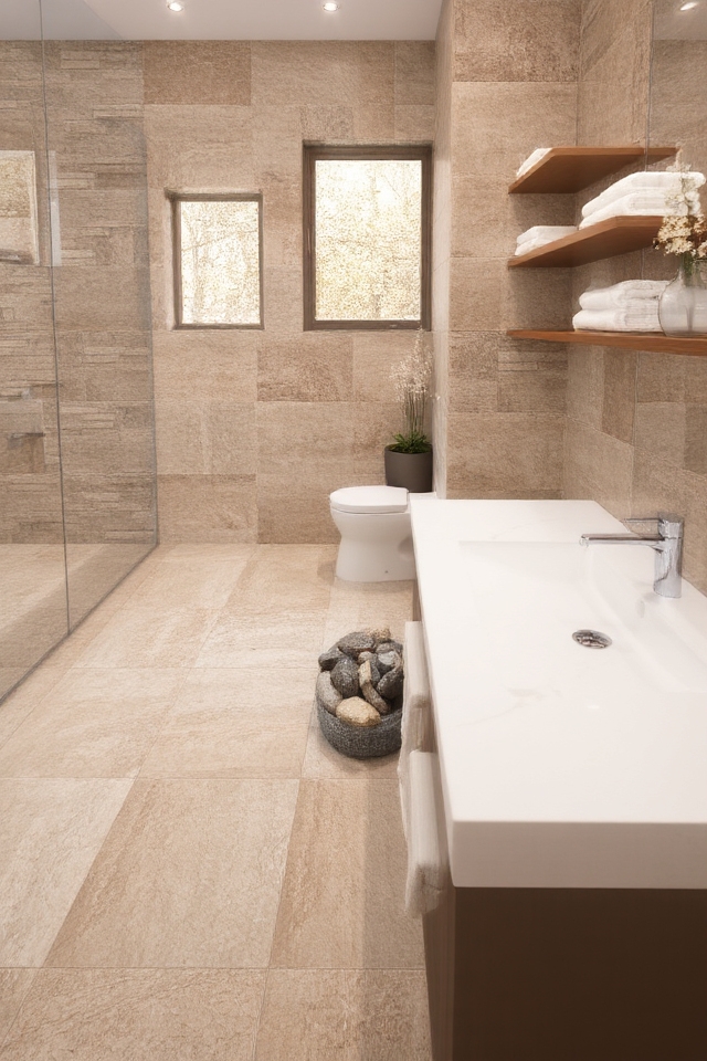 natural stone bathroom serenity