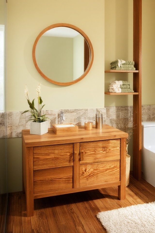 natural wood bathroom decor