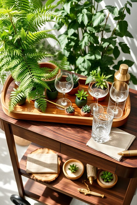 nature inspired home bar decor