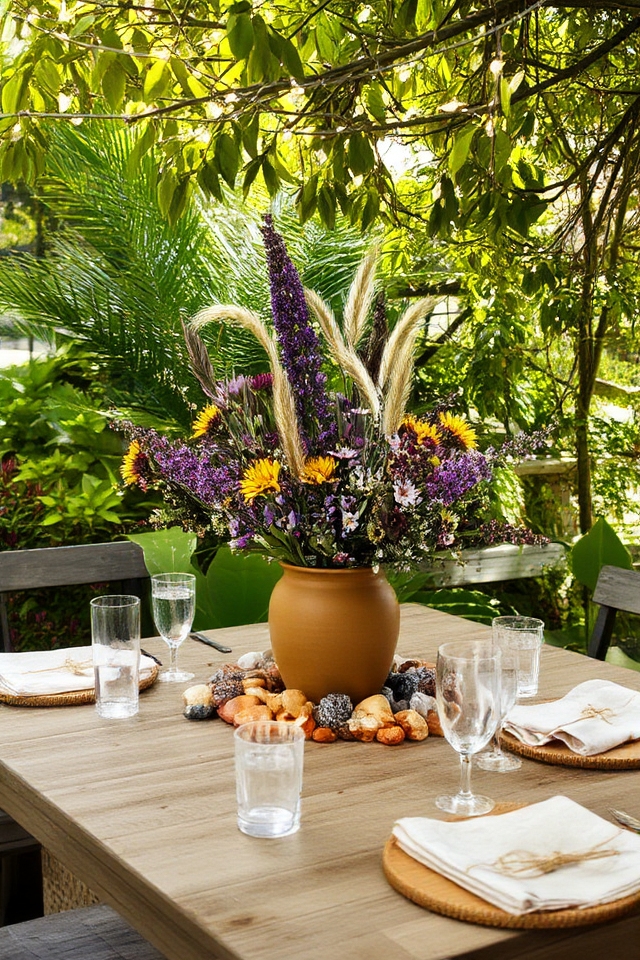 nature inspired ring ceremony decor