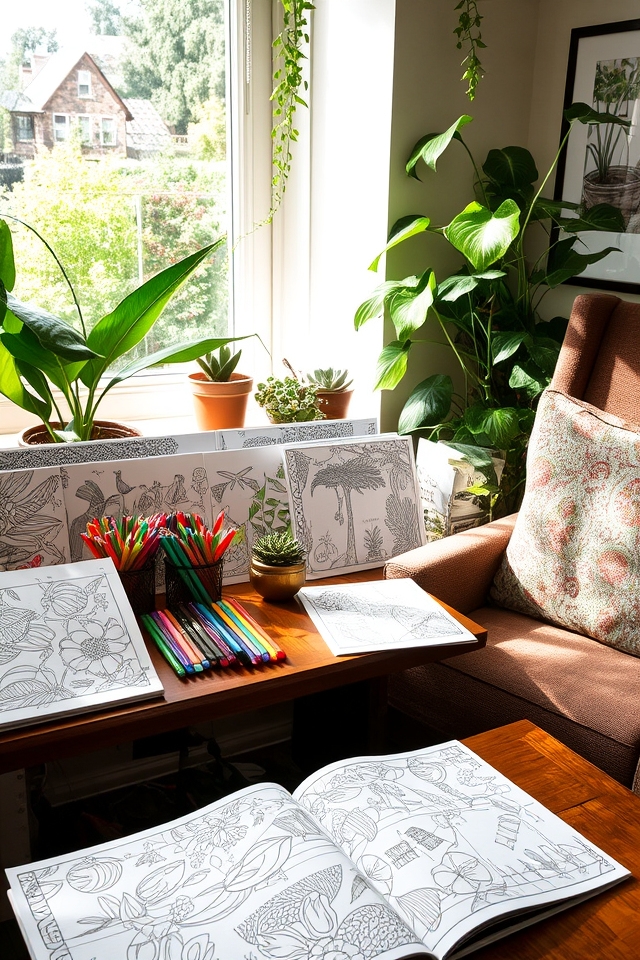 nature themed coloring activity