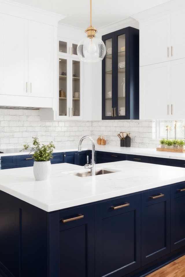 navy white elegant contrast