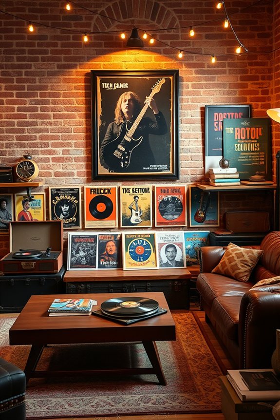 nostalgic rock memorabilia decor