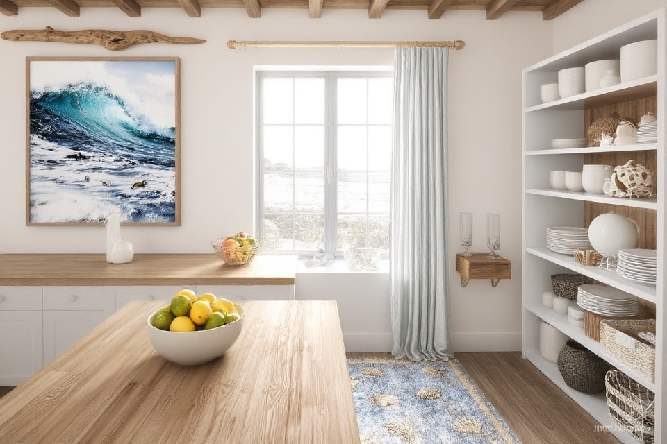 ocean inspired serene kitchen decor