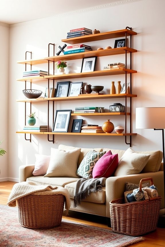 open shelving for display
