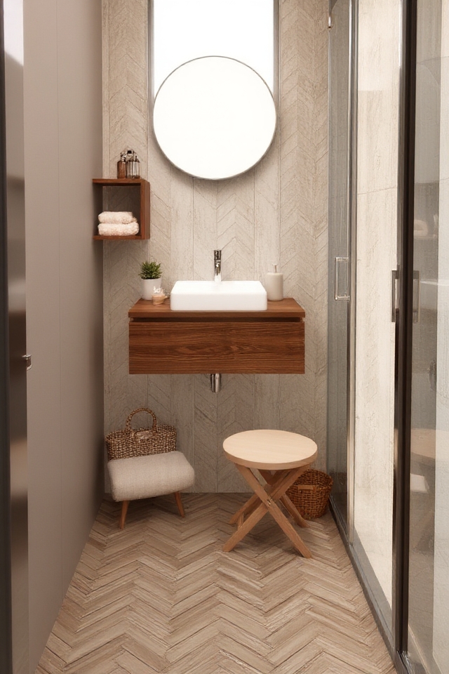 optimize narrow bathroom space