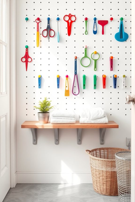 organize tools with pegboard