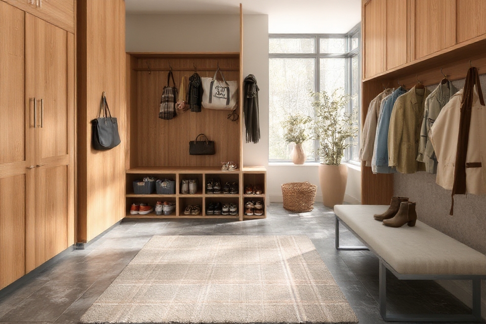organized entryway for families