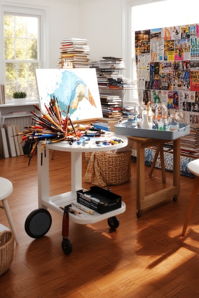 organized mobile art storage