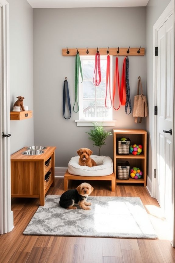 organized pet care station