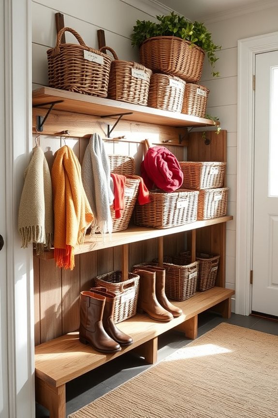 organized storage with baskets