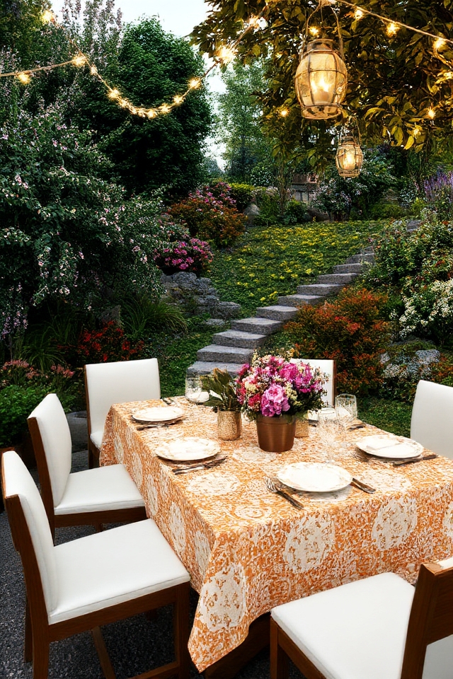 outdoor dining area setup