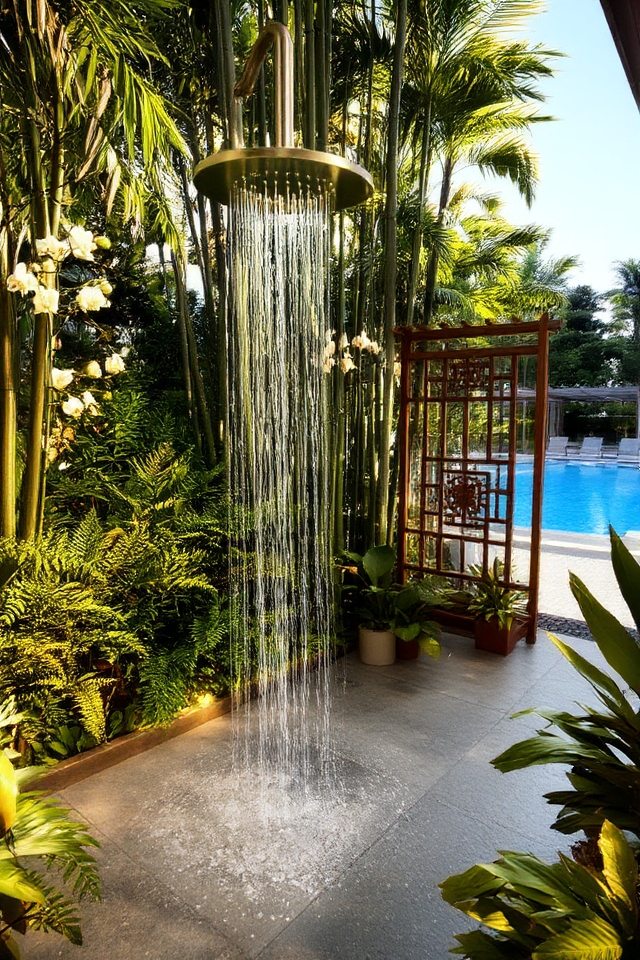 outdoor luxury shower experience