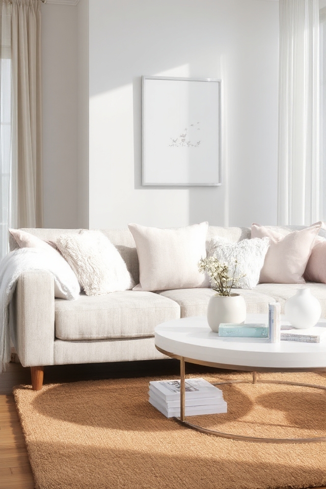 pastel themed living room decor