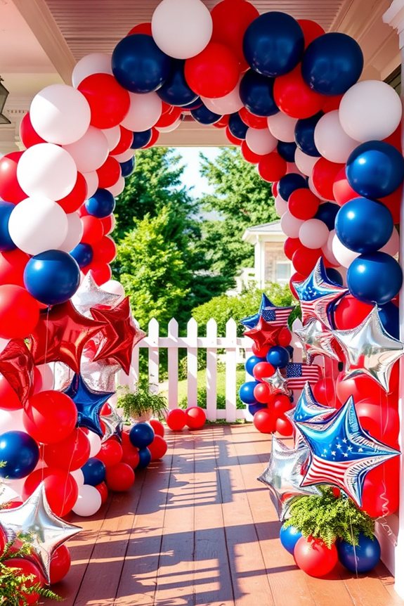 patriotic balloon porch decor