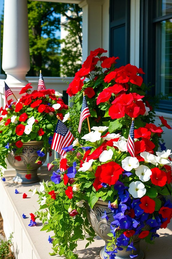 patriotic floral porch decor