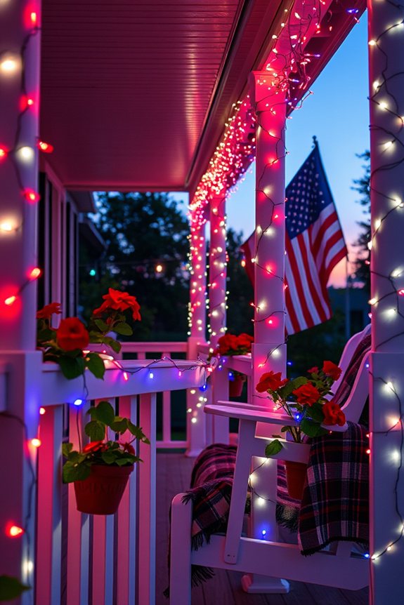 patriotic porch light display