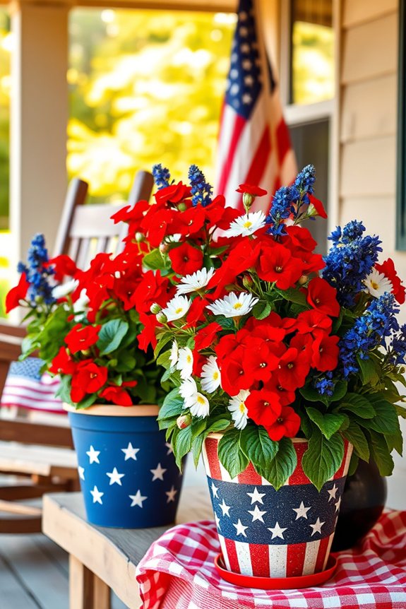 patriotic potted flower arrangements