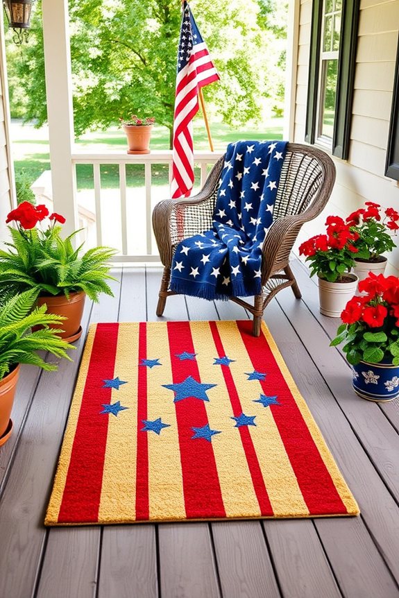 patriotic themed welcome mats